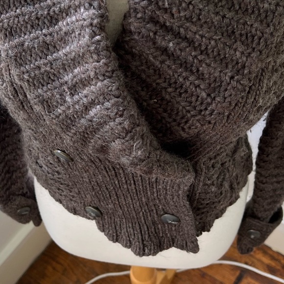 LOFT soft thick chunky wrap cardigan with large collar - Picture 2 of 9